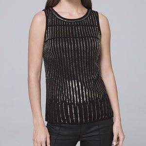 Black embellished top